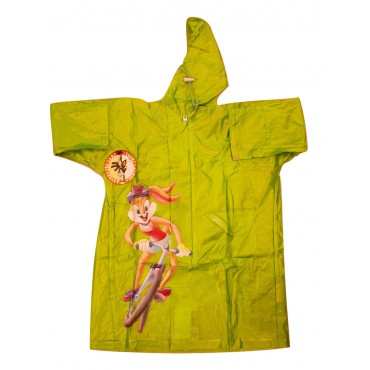Zeel Looney Tunes Kids Transparent Raincoat Green Size 24"
